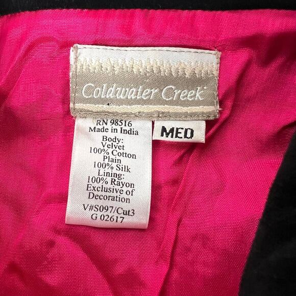 Coldwater Creek Art-to-Wear Embroidered Velvet Patchwork Appliqued Jacket Sz. M - Picture 10 of 11